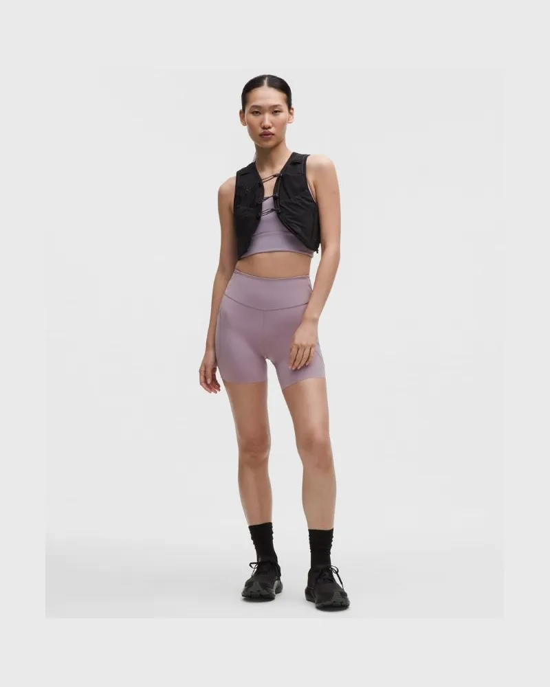 LULULEMON Fast and Free Shorts mit hohem Bund 5 Taschen für Frauen – 15 cm – Größe in Lotus Lavender Lotus