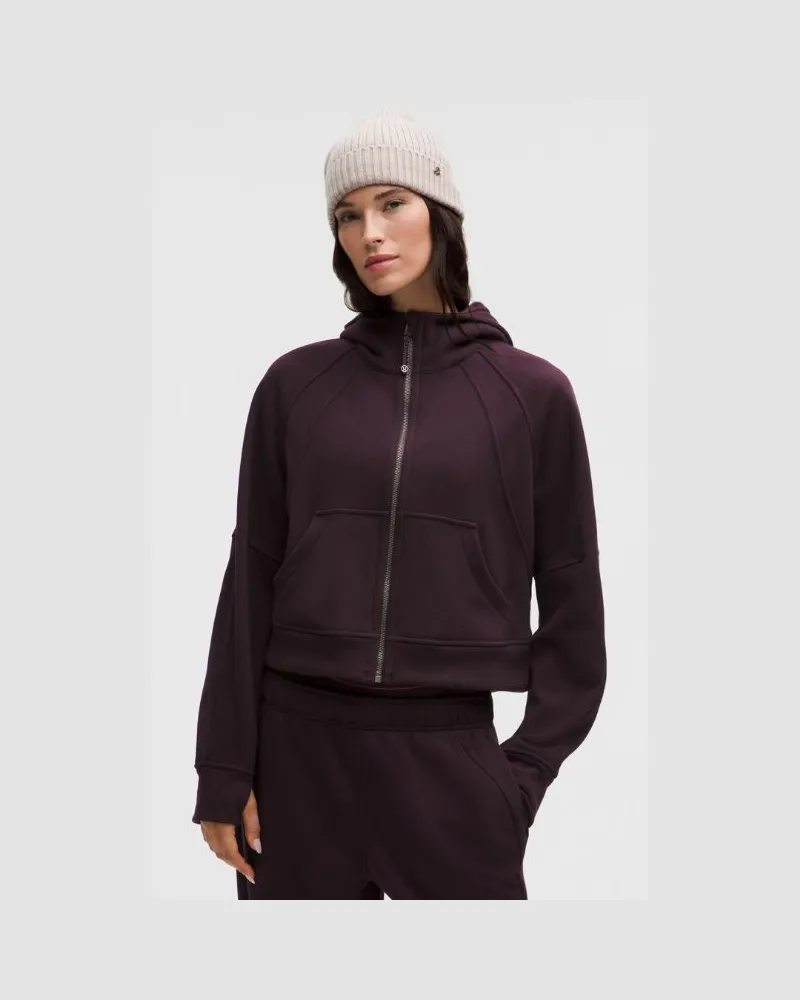LULULEMON Scuba Oversized Full-Zip Hoodie Plush für Frauen – Größe in Black Plum Black