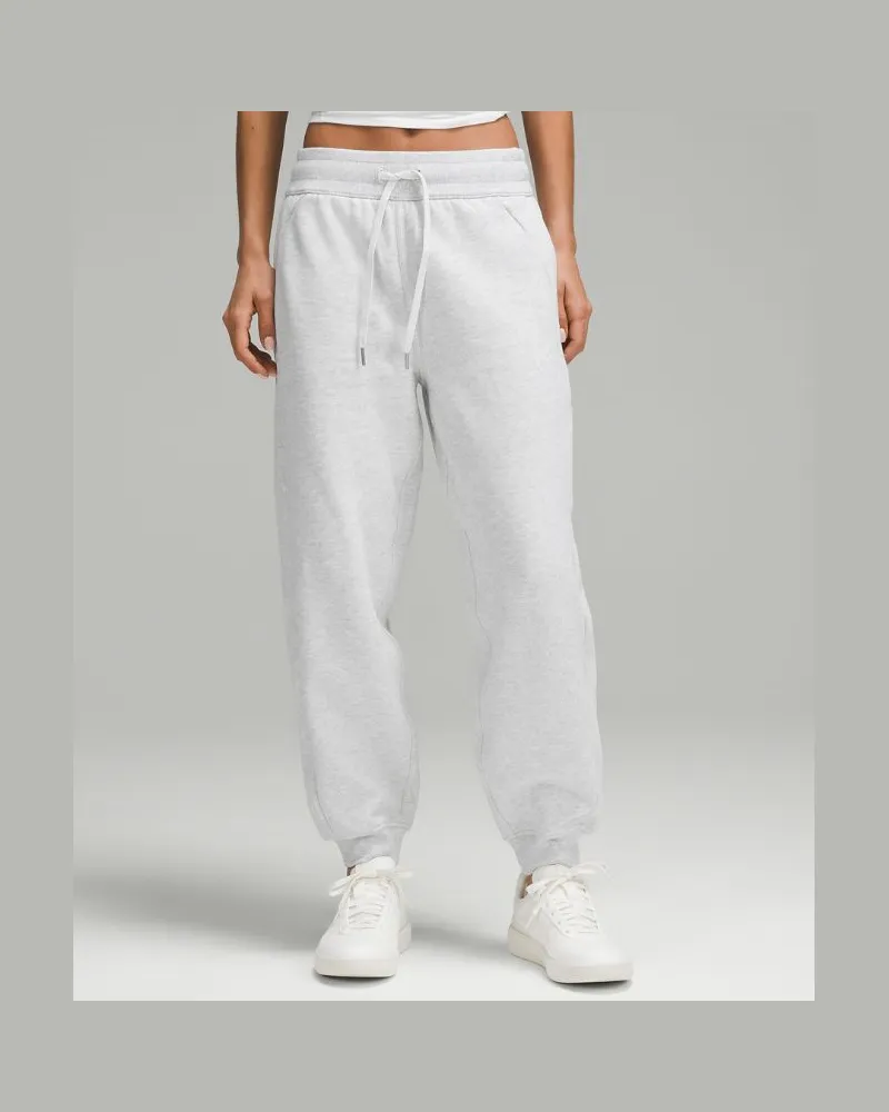LULULEMON Scuba Jogginghose im Relaxed Fit mit hohem Bund Volle Länge für Frauen – Größe in Heathered Core Ultra Light Grey Heathered