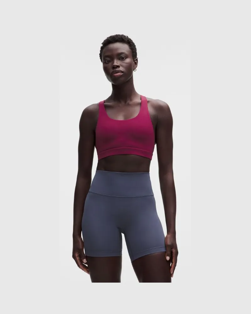 LULULEMON Wunder Train BH mit Mesheinsatz hinten Mittlerer Halt für B/C-Cups für Frauen – Größe in Raspberry Rave Raspberry