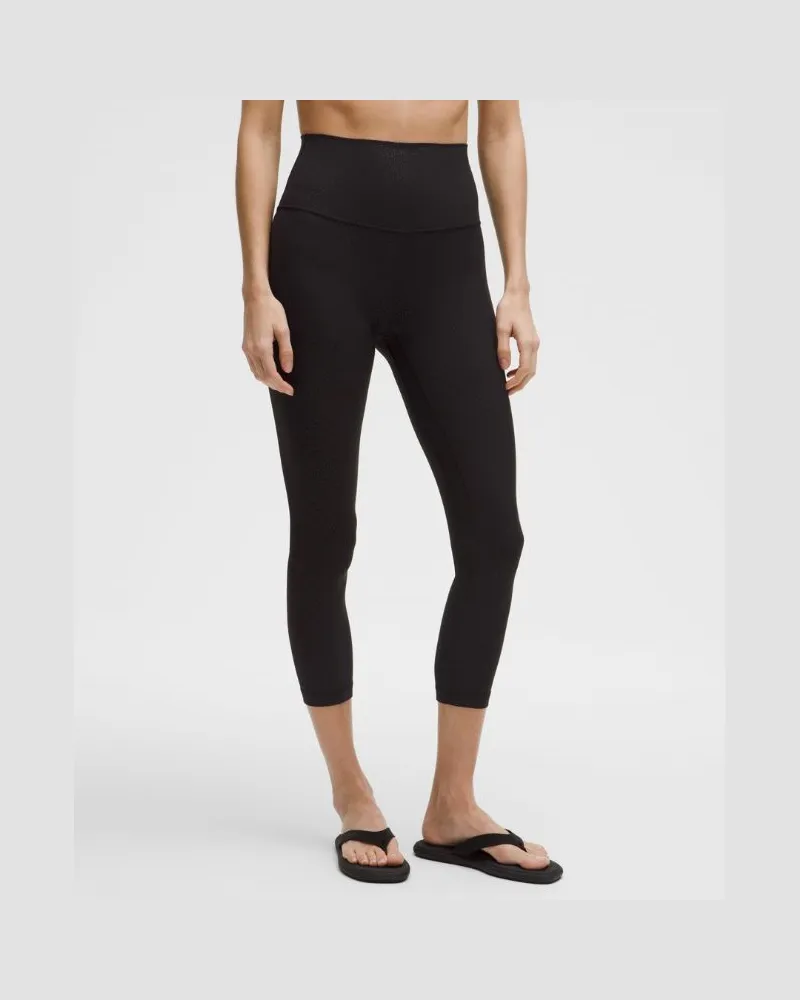 LULULEMON Align Crop Leggings mit hohem Bund für Frauen – 58 cm – Größe in Lace Dot Emboss Black Lace