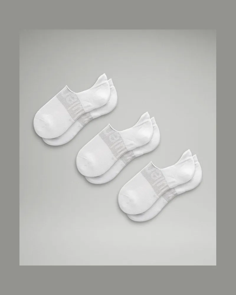 LULULEMON Power Stride No-Show-Socken mit Active Grip 3er-Pack für Männer – Größe in White White