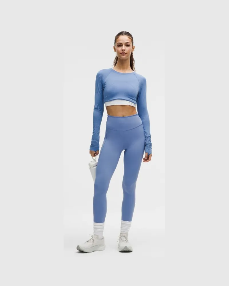 LULULEMON Fast and Free Leggings mit hohem Bund 5 Taschen für Frauen – 71 cm – Größe in Prep Blue Prep