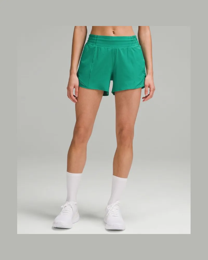 LULULEMON Hotty Hot Shorts mit hohem Bund und Liner für Frauen – 10 cm – Größe in Cascadia Green Cascadia