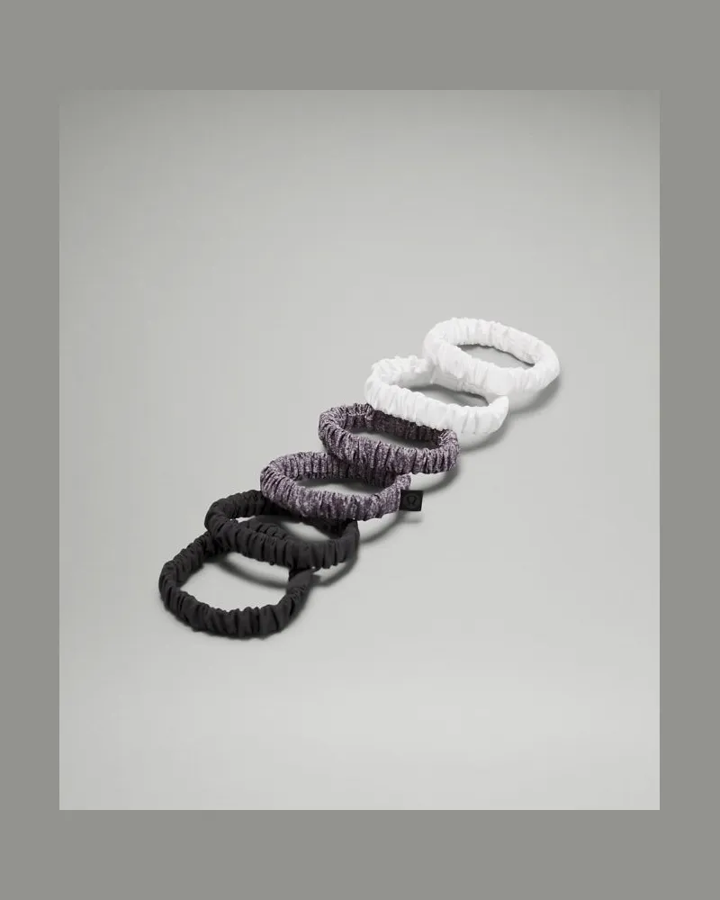 LULULEMON Skinny Scrunchies 6er-Pack in Black/Heather Lux Multi Black/White Black