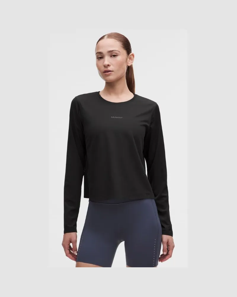 LULULEMON Fast and Free-Langarmshirt für Frauen – Größe in Schwarz Schwarz