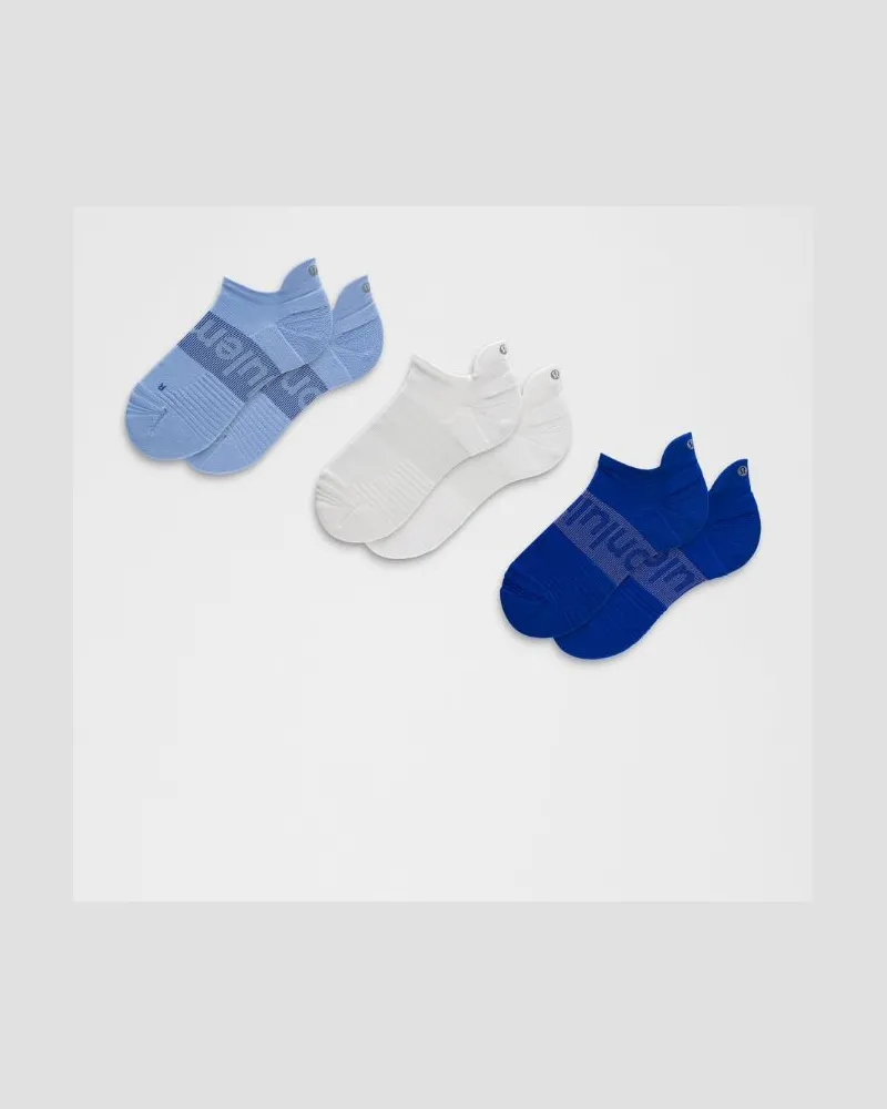 LULULEMON Power Stride Socken mit Knöchelschutz im 3er-Pack – Größe in Sinatra Blue/White/Riverside Sinatra