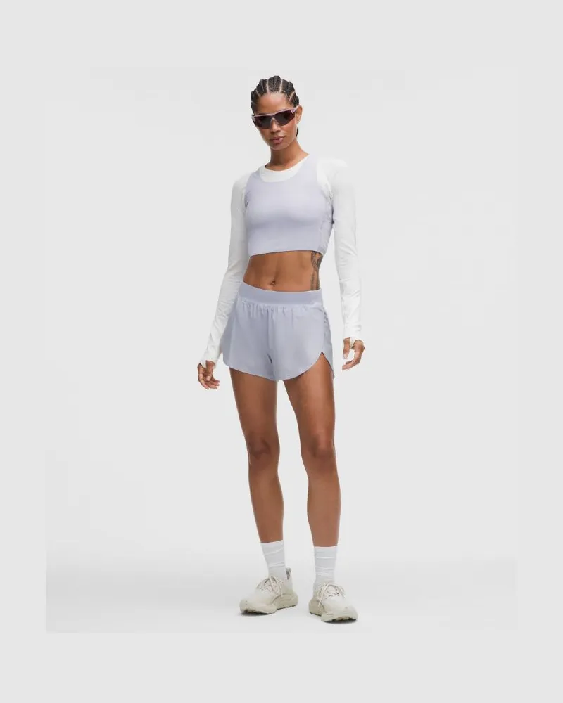 LULULEMON Fast and Free Shorts im Classic Fit mit Saumschlitz und hohem Bund für Frauen – 8 cm – Größe in Serene Blue Serene