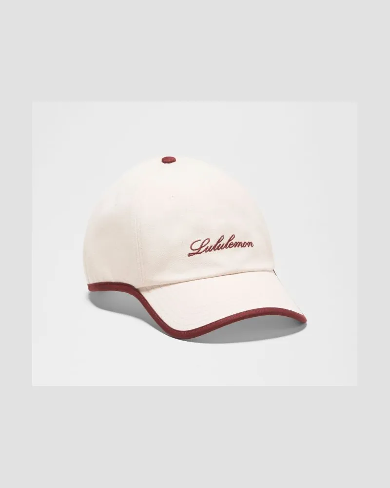 LULULEMON Baseballkappe Baumwoll-Canvas. – Größe in Natural/Cranberry Charm Natural