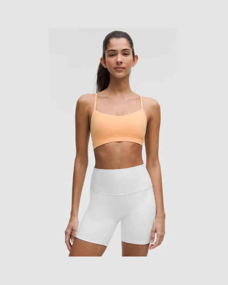 LULULEMON Flow Y BH Nulu Leichter Halt A/C-Cups für Frauen – Orange – Größe Rock