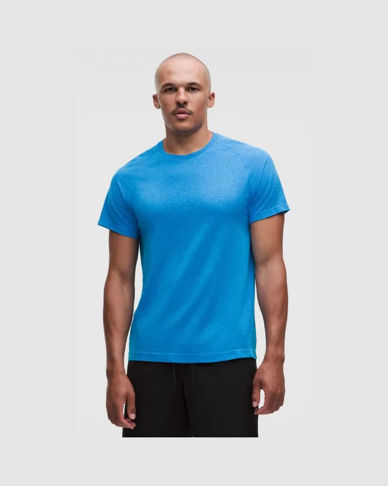 LULULEMON Metal Vent Tech T-Shirt für Männer – Größe in Disco Cobalt/Luminous Aqua Disco
