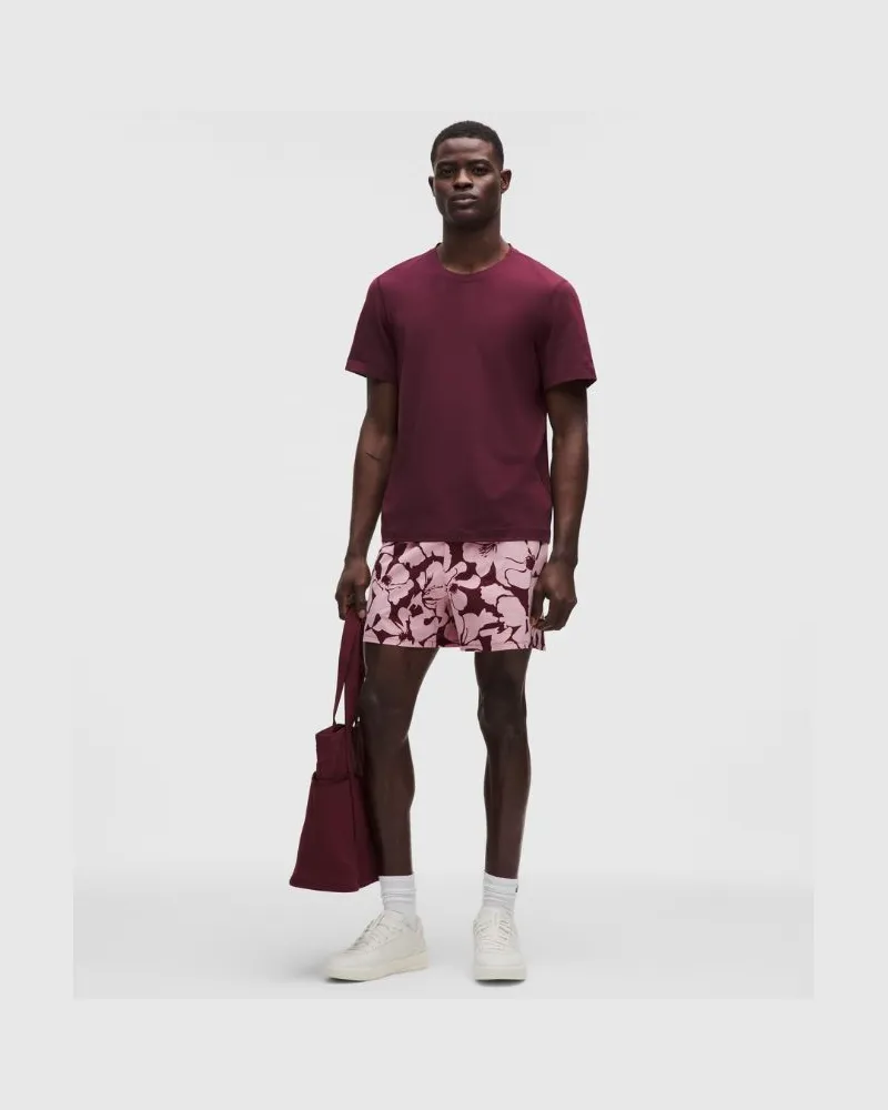 LULULEMON Badeshorts Mit Liner für Männer – 13 cm – Größe in Azalea Floral Burgundy Multi Azalea