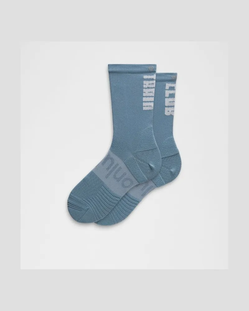 LULULEMON Unisex Power Stride Crew Socks Train Club – Größe in Steel Blue/White Steel
