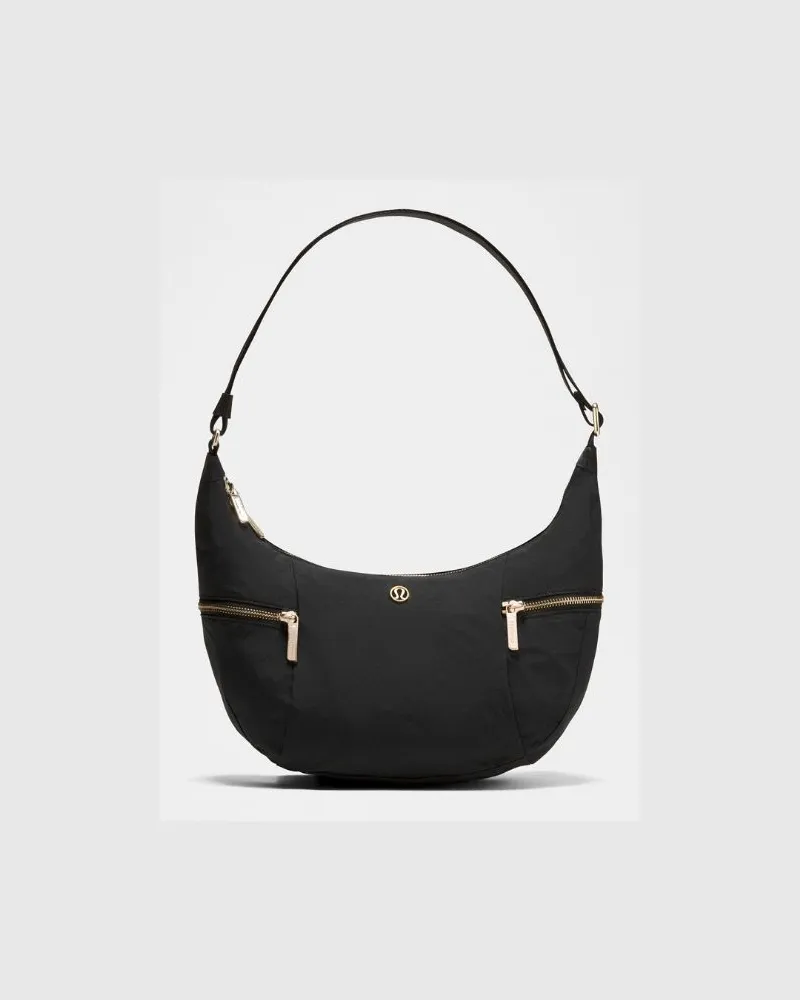 LULULEMON Lässige Umhängetasche Metalldetails – Größe in Black/Gold Black