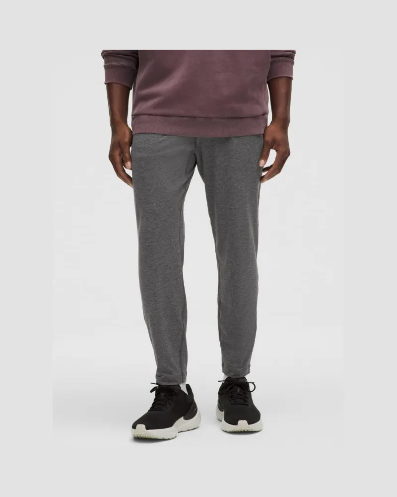 LULULEMON Soft Jersey Hose mit schmal zulaufendem Bein Normale Länge für Männer – Größe in Heathered Black/Heathered Graphite Grey Heathered
