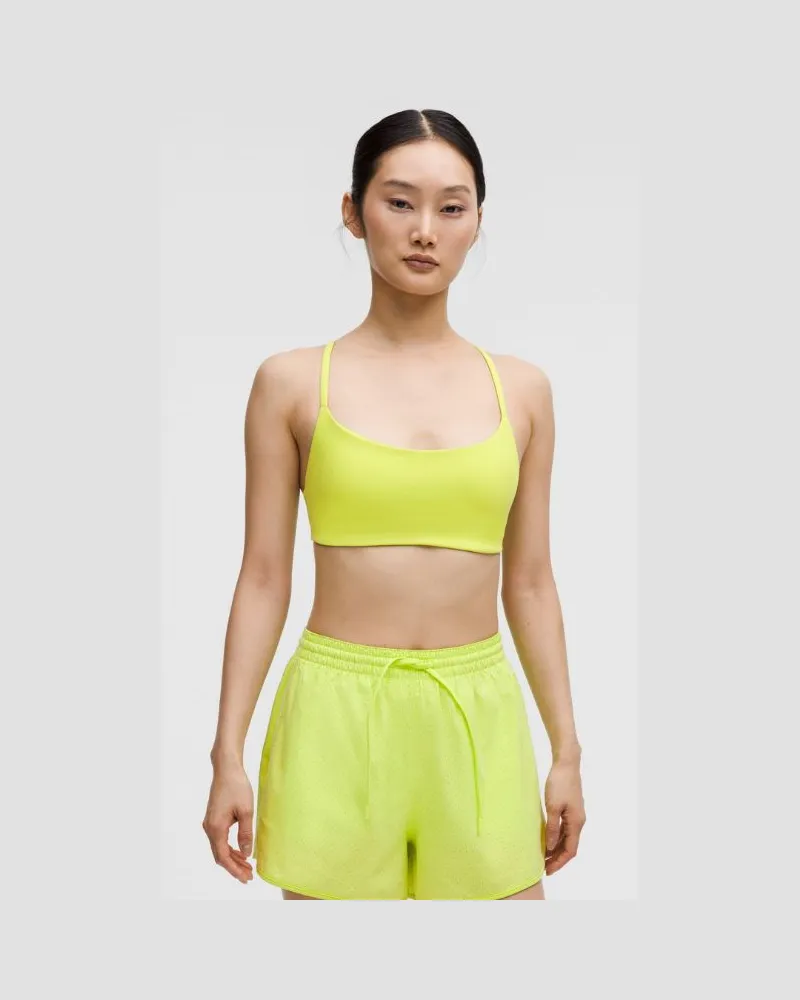LULULEMON Wunder Train BH mit Racerback-Trägern Leichter Halt A/B-Cups für Frauen – Neon – Größe Sour