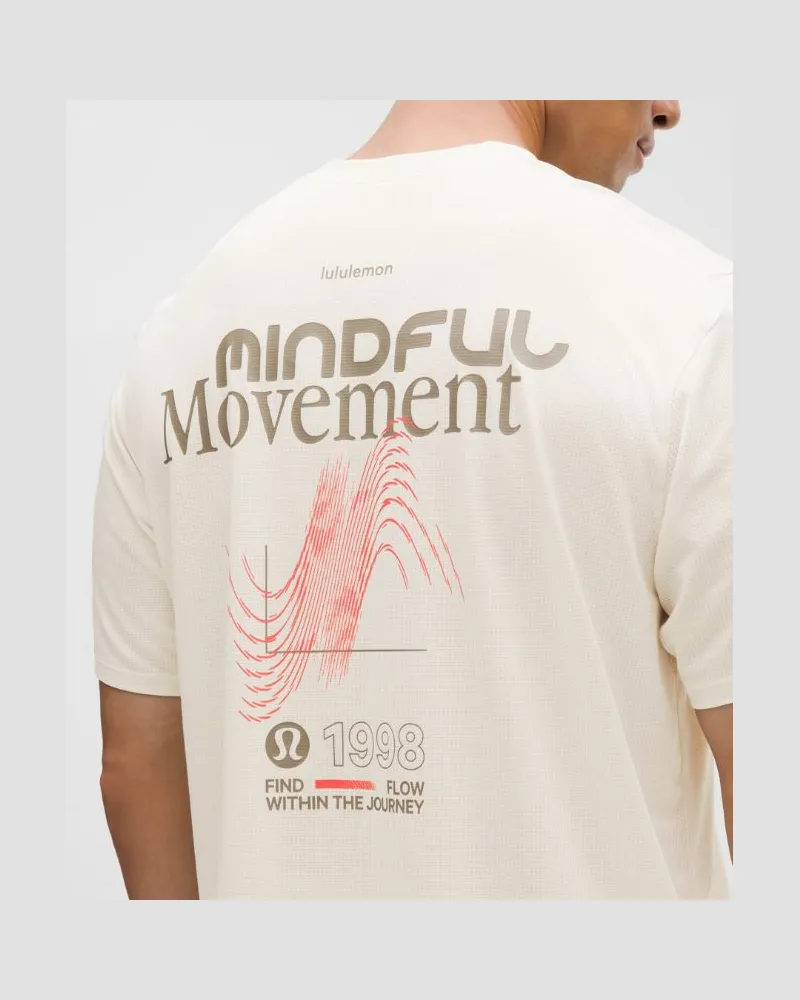 LULULEMON Mile Maker T-Shirt Graphic für Männer – Größe in Light Ivory Light