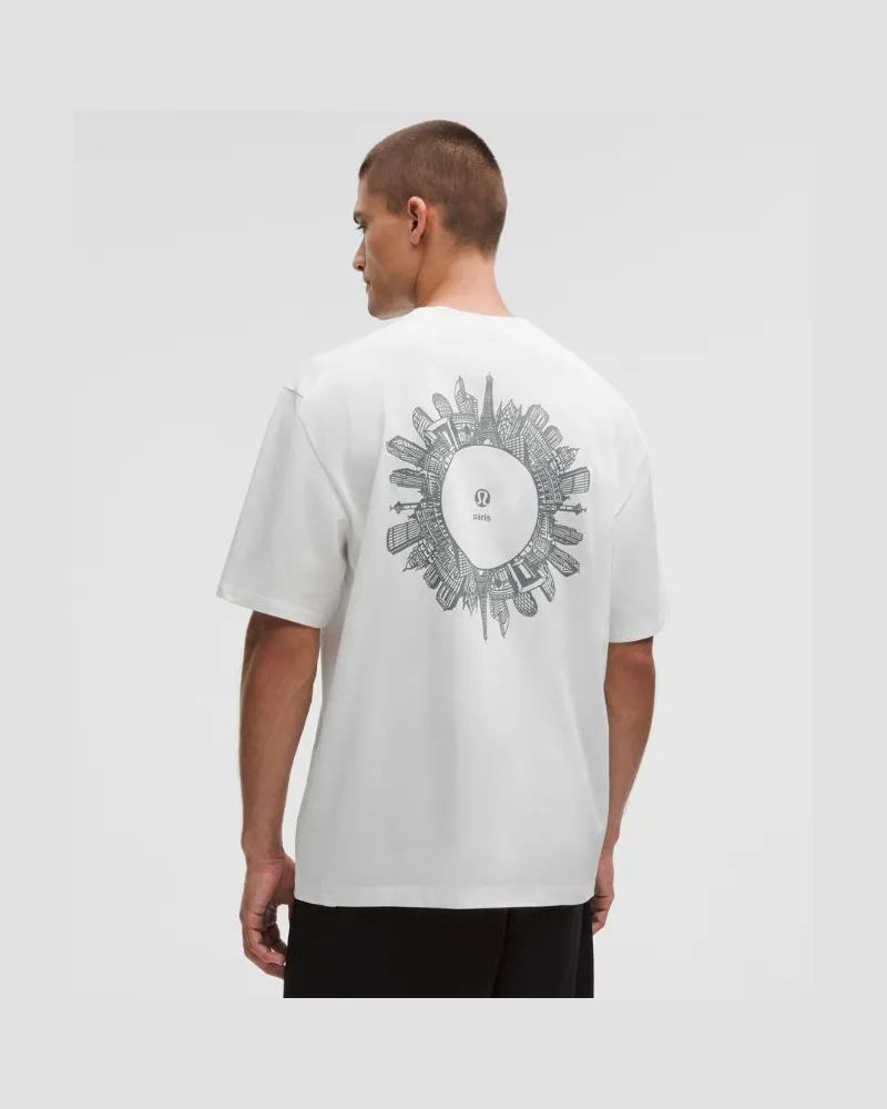 LULULEMON T-Shirt aus schwerem Baumwolljersey Paris für Männer – Größe in White White