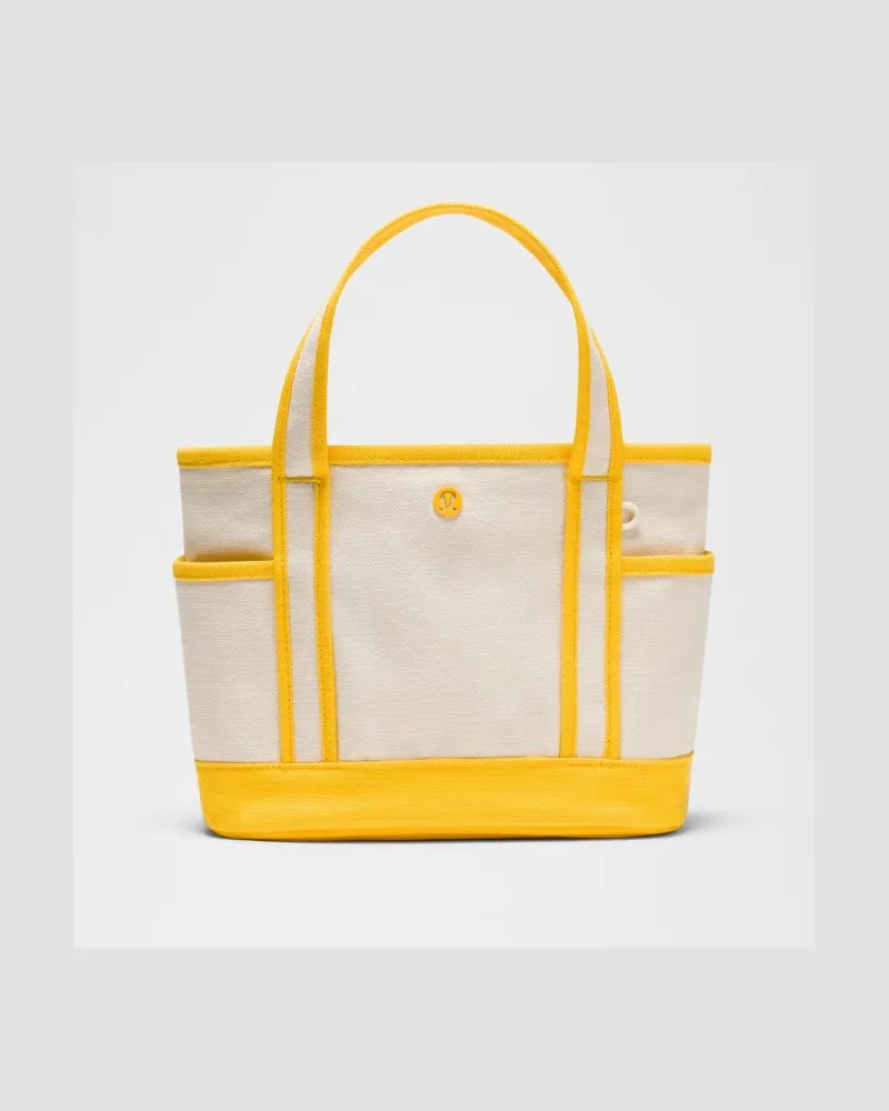 LULULEMON Daily Kleine Tote-Bag mit mehreren Fächern und Reißverschluss Größe in Natural/Buttercup Natural