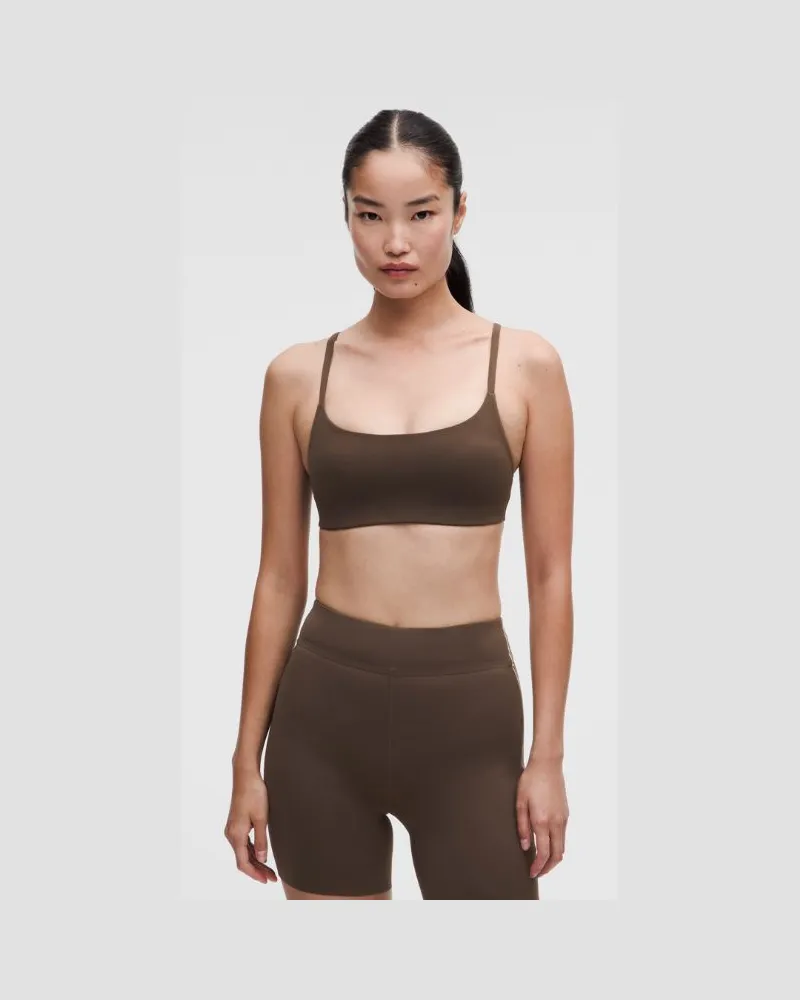 LULULEMON Wunder Train BH mit Racerback-Trägern Leichter Halt A/B-Cups für Frauen – Größe in Walnut Crunch Walnut