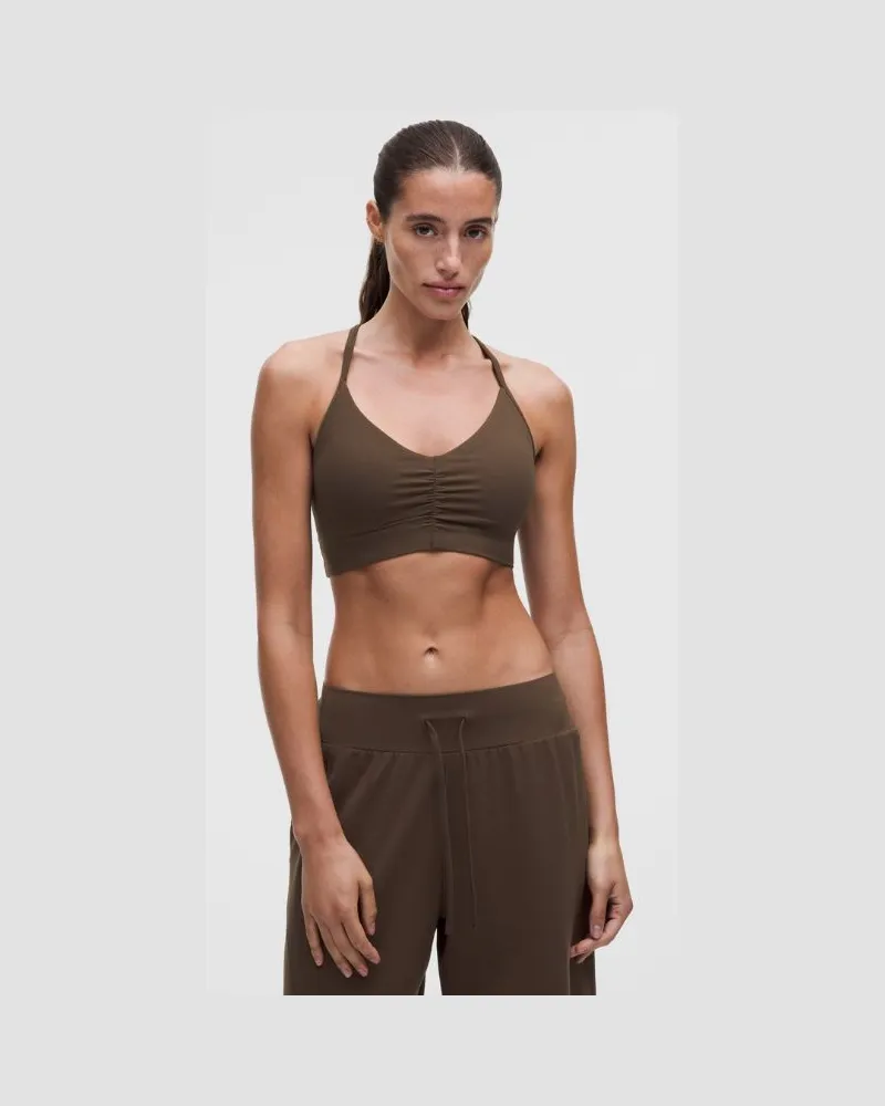 LULULEMON Flow Y Gerüschter BH für B/C-Cups Leichter Halt für B/C-Cups für Frauen – Größe in Walnut Crunch Walnut