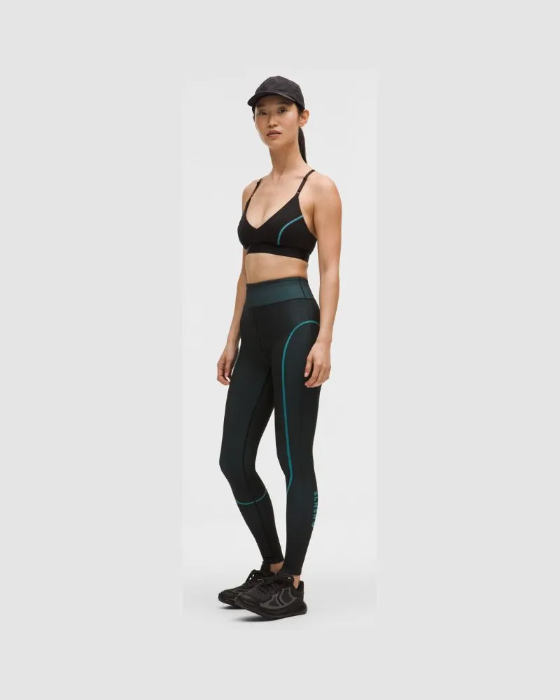 LULULEMON Nahtlose Trainings-Leggings mit hohem Bund SLNSH Kollektion für Frauen – 71 cm – Größe in Black/Crest Black