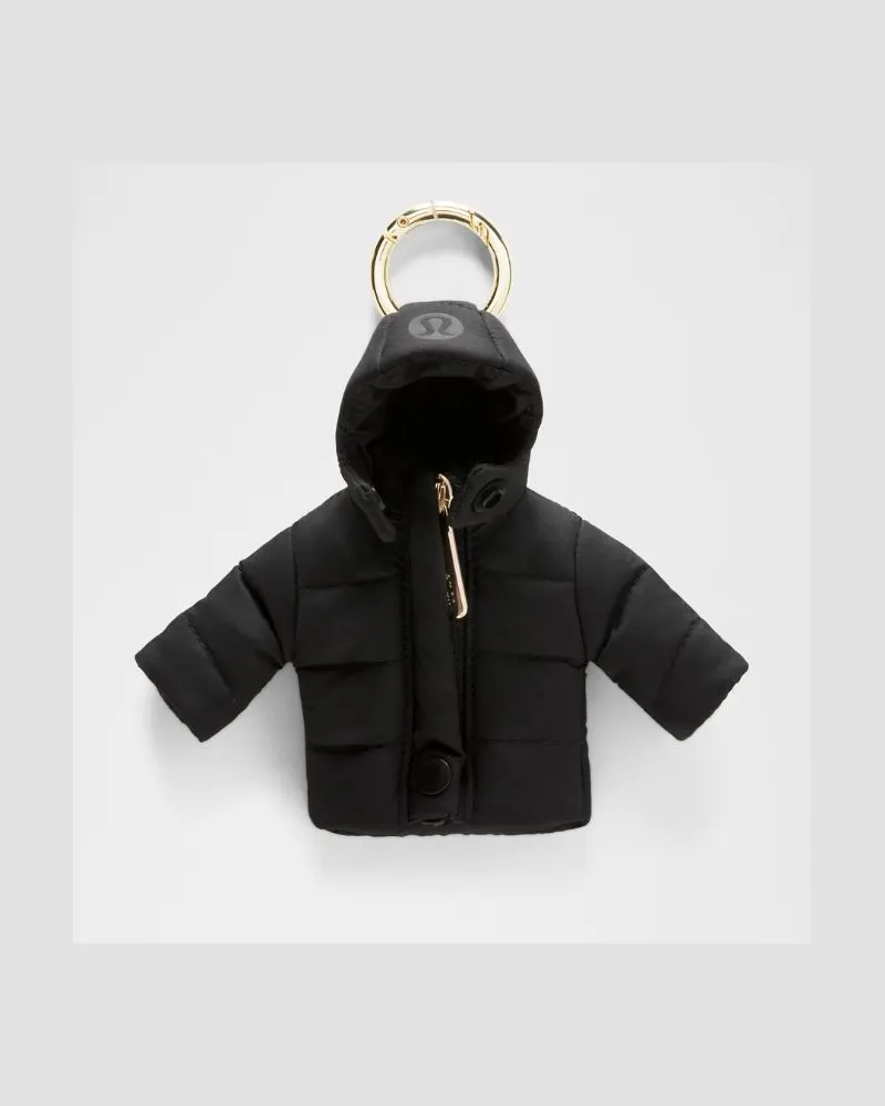 LULULEMON Pufferjacke-Schlüsselanhänger in Schwarz/Gold Schwarz
