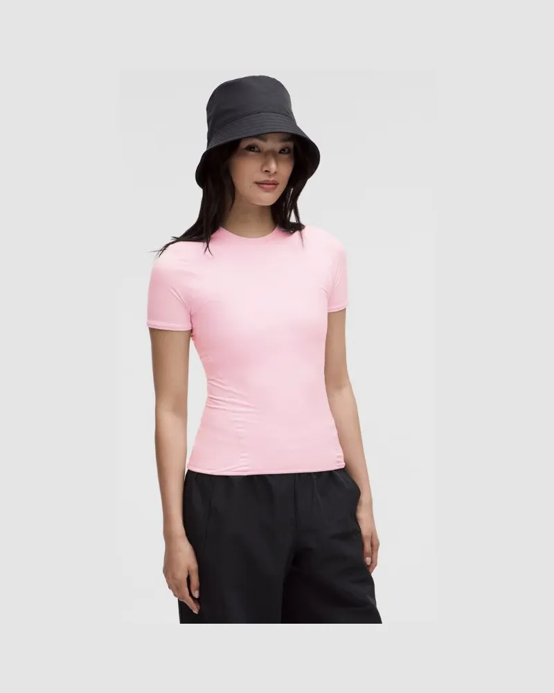 LULULEMON Wundermost Hüftlanges Kurzarmshirt mit Rundhalsausschnitt aus Ultra-Soft Nulu für Frauen – Größe in Pink Organza Pink