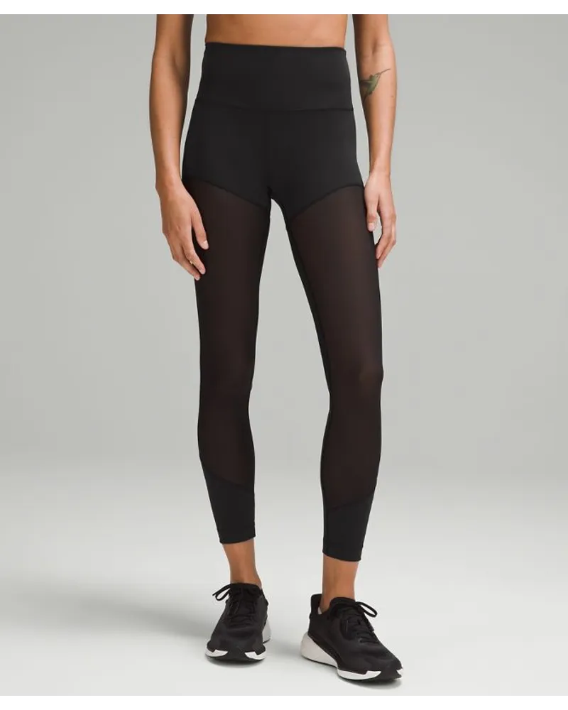 LULULEMON Wunder Train Leggings mit hohem Bund aus Mesh Black