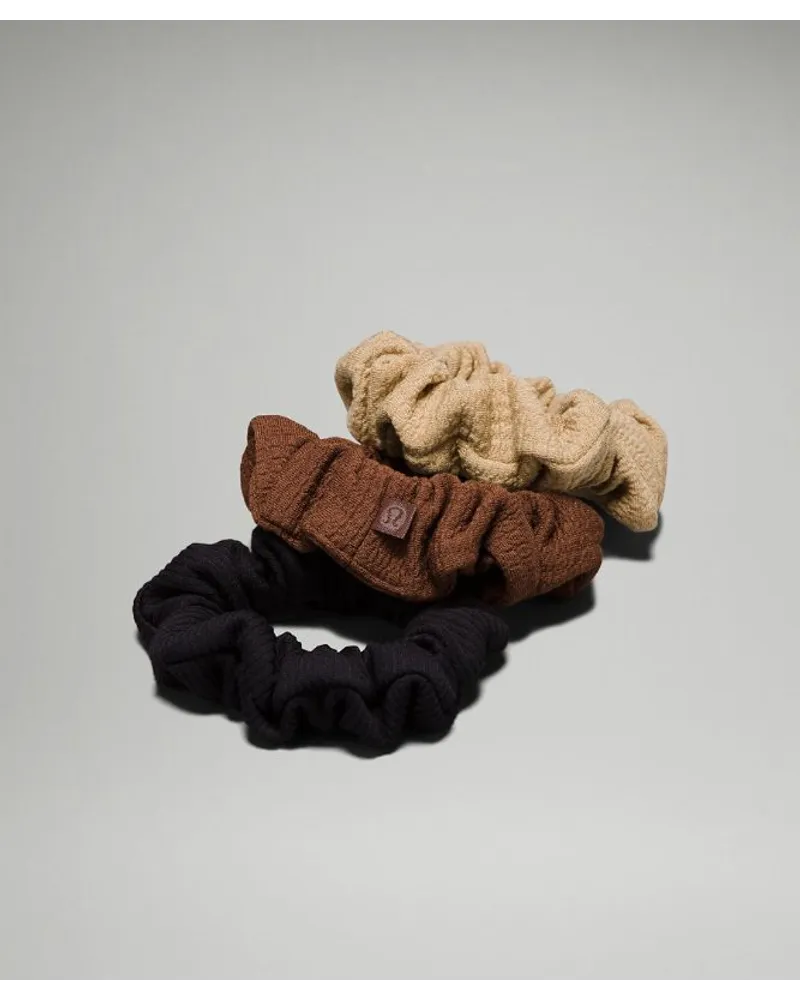 LULULEMON Uplifting Strukturierte Scrunchies 3er-Pack Java