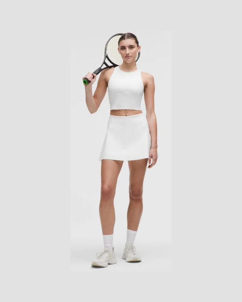 LULULEMON Tennisrock mit hohem Bund und Muschelsaum für Frauen – Größe in White White