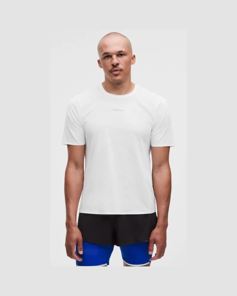 LULULEMON Fast and Free Kurzarmshirt Race-Länge für Männer – Größe in Weiß Weiß