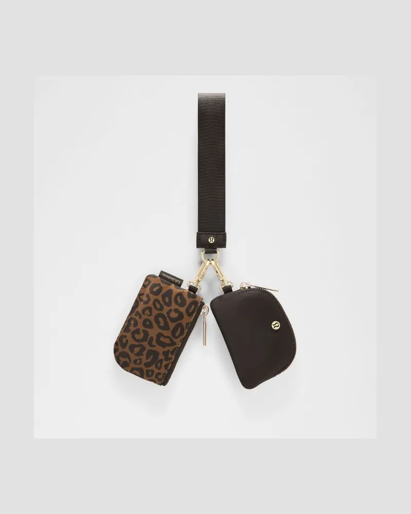 LULULEMON Armband mit zwei Beuteln in Leopardo Shift Midi Desert Khaki Multi/Night Brown/Gold Leopardo