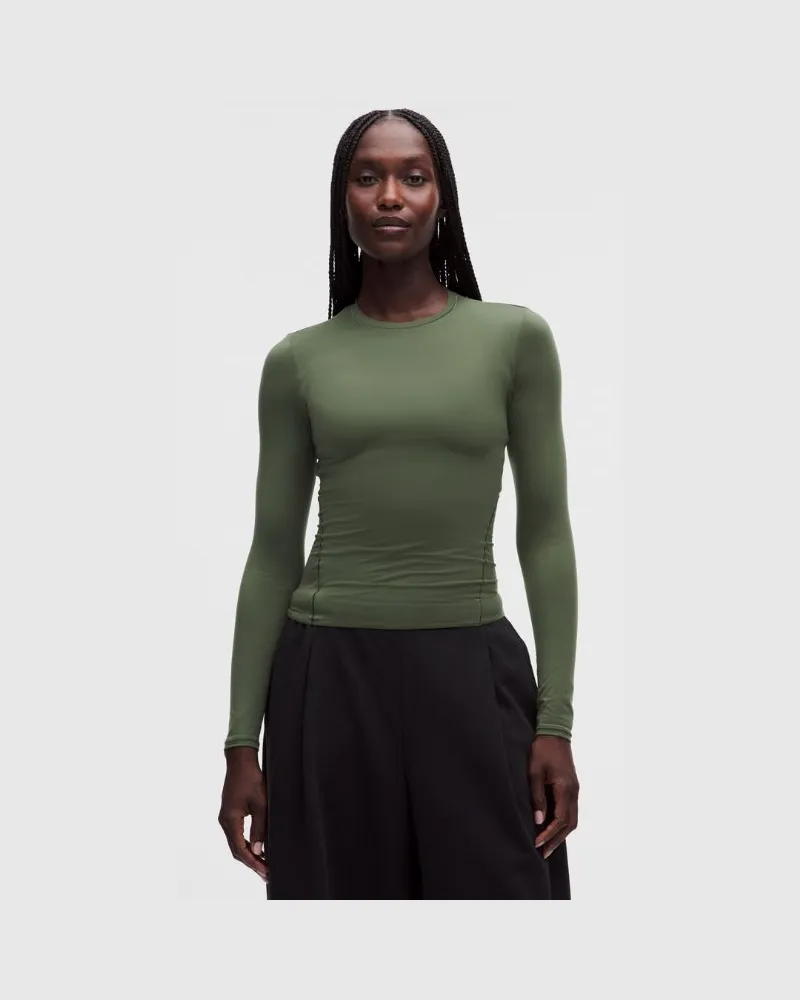 LULULEMON Wundermost Ultraweiches Langarmshirt mit Rundhalsausschnitt aus Nulu für Frauen – Größe in Sassy Sage Sassy