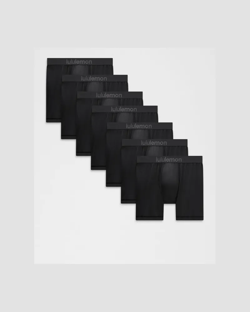 LULULEMON Always In Motion Boxershorts 7er-Pack für Männer – 13 cm – Größe in Black Black