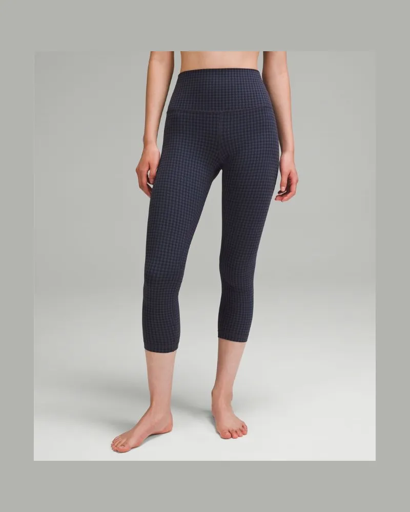 LULULEMON Align Crop Leggings mit hohem Bund für Frauen – 58 cm – Größe in Micro Houndstooth Blue Multi Micro
