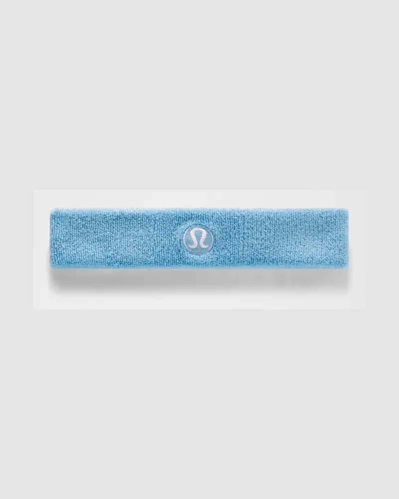 LULULEMON Hochfloriges Schweißband aus Baumwoll-Terry in Dreamy Blue/White Dreamy
