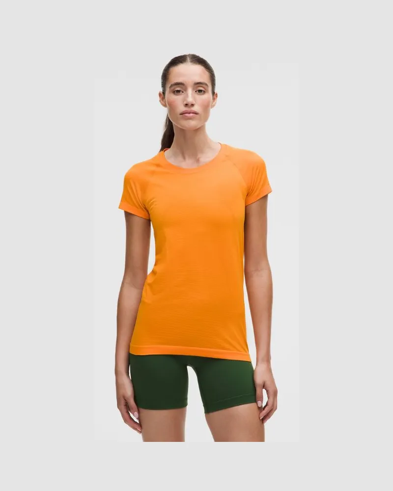 LULULEMON Swiftly Tech Kurzarmshirt 2.0 Hüftlänge für Frauen – Orange – Größe Citrus