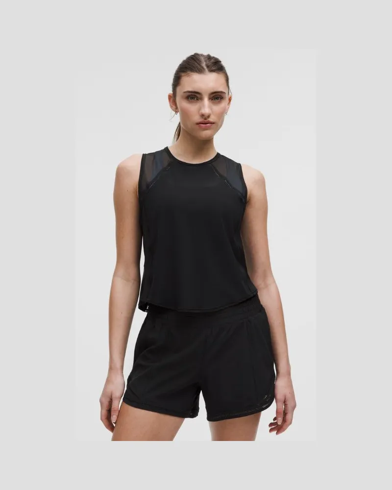 LULULEMON Sculpt Crop-Tanktop Spitzenbesatz für Frauen – Größe in Black Black