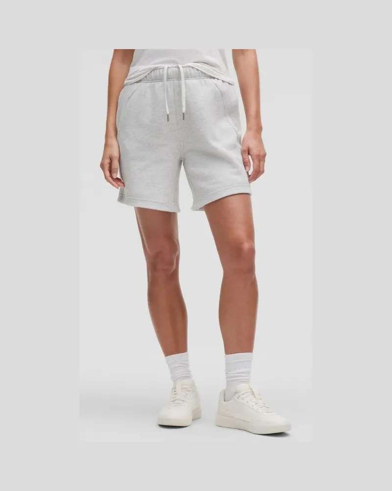LULULEMON Scuba Shorts im Oversized Fit mit mittelhohem Bund für Frauen – 18 cm – Größe in Heathered Core Ultra Light Grey Heathered