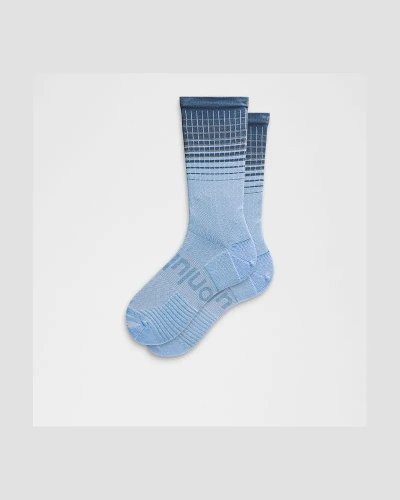 LULULEMON Unisex Power Stride Crew Socks Reflective Grid – Größe in Blue Twill/Sinatra Blue Blue
