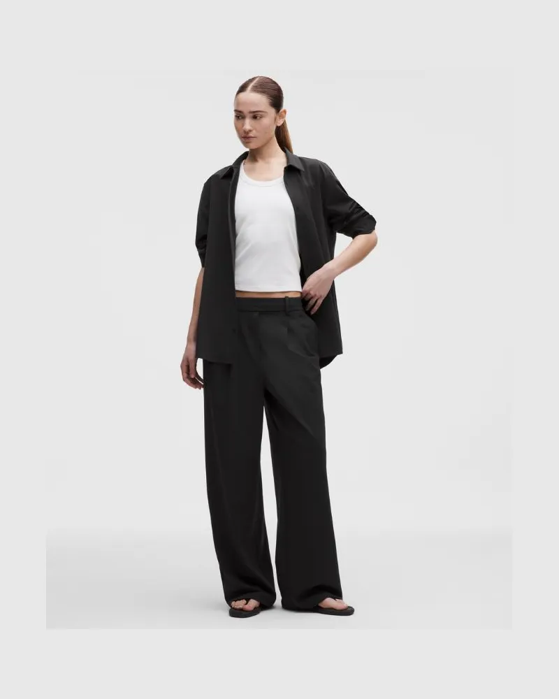 LULULEMON Daydrift Hose mit hohem Bund und weitem Bein Normale Länge für Frauen – Größe in Schwarz Schwarz