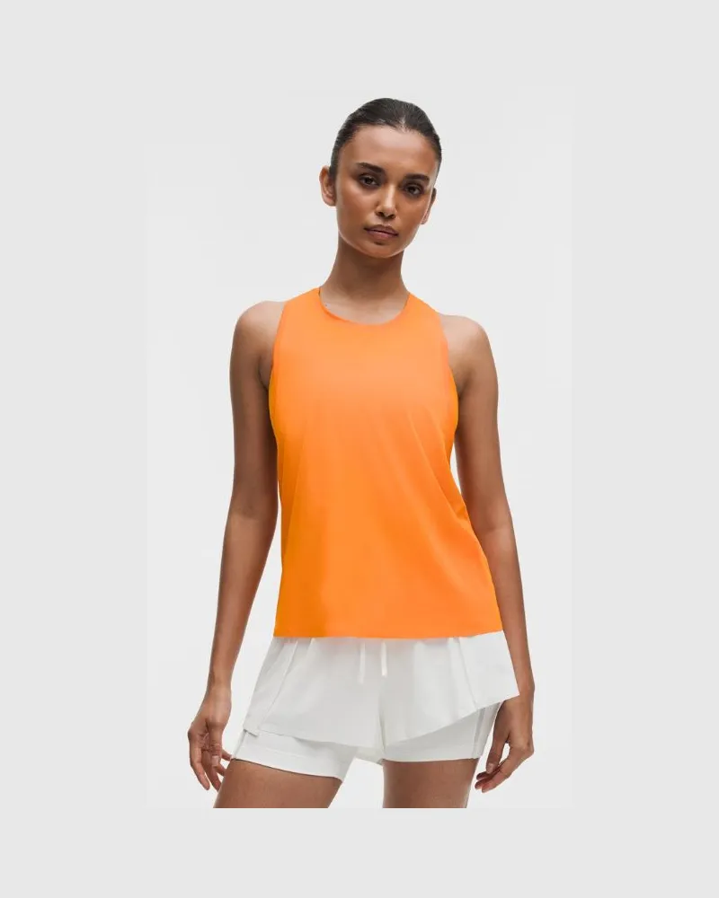 LULULEMON Fast and Free Singlet für Frauen – Orange – Größe Citrus