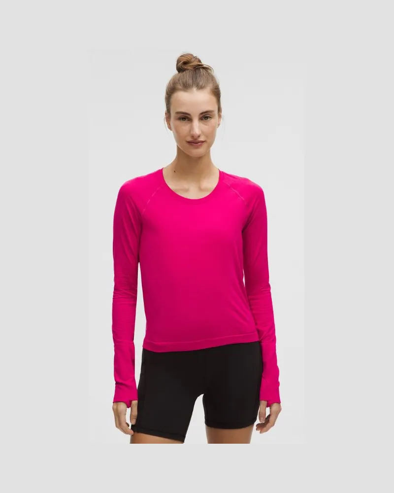 LULULEMON Swiftly Tech Langarmshirt 2 Taillenlänge für Frauen – Größe in Passionate Passionate