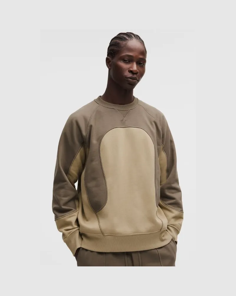 LULULEMON Oversized-Rundhalspullover aus Baumwollfleece SLNSH Kollektion für Männer – Größe in Nomad/Sheer Oak Nomad