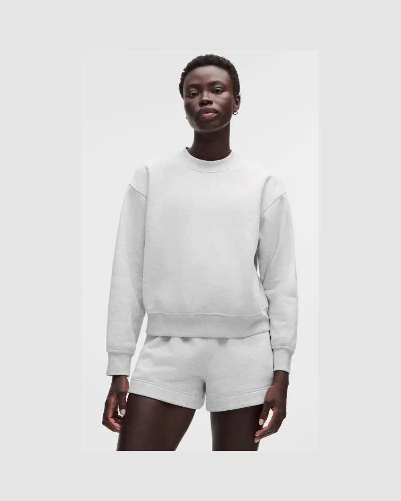 LULULEMON Steady State-Rundhalspullover aus SuperLoft für Frauen – Größe in Heathered Core Ultra Light Grey Heathered