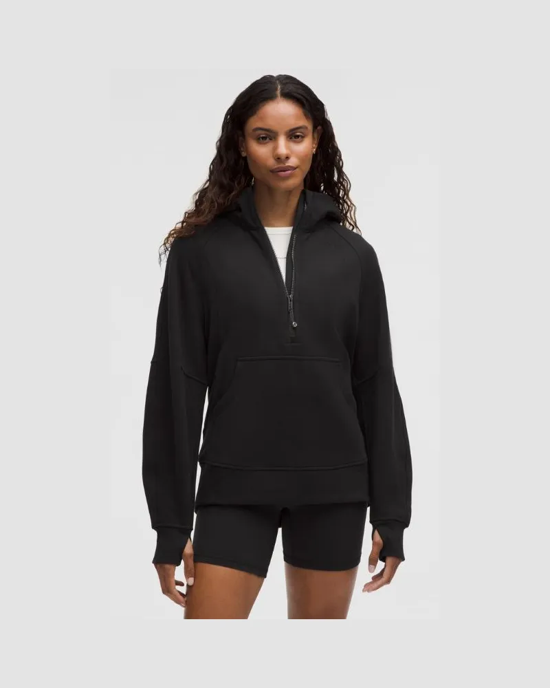 LULULEMON Scuba Langer Oversized-Hoodie mit halblangem Reißverschluss für Frauen – Größe in Black Black