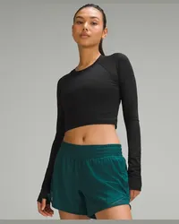 LULULEMON Swiftly Tech Cropped-Langarmshirt Black