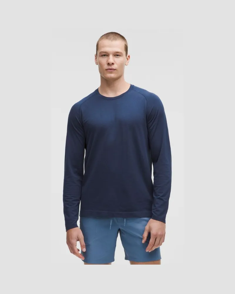 LULULEMON Metal Vent Tech Langarmshirt e Passform für Männer – Größe in Club Blue Club