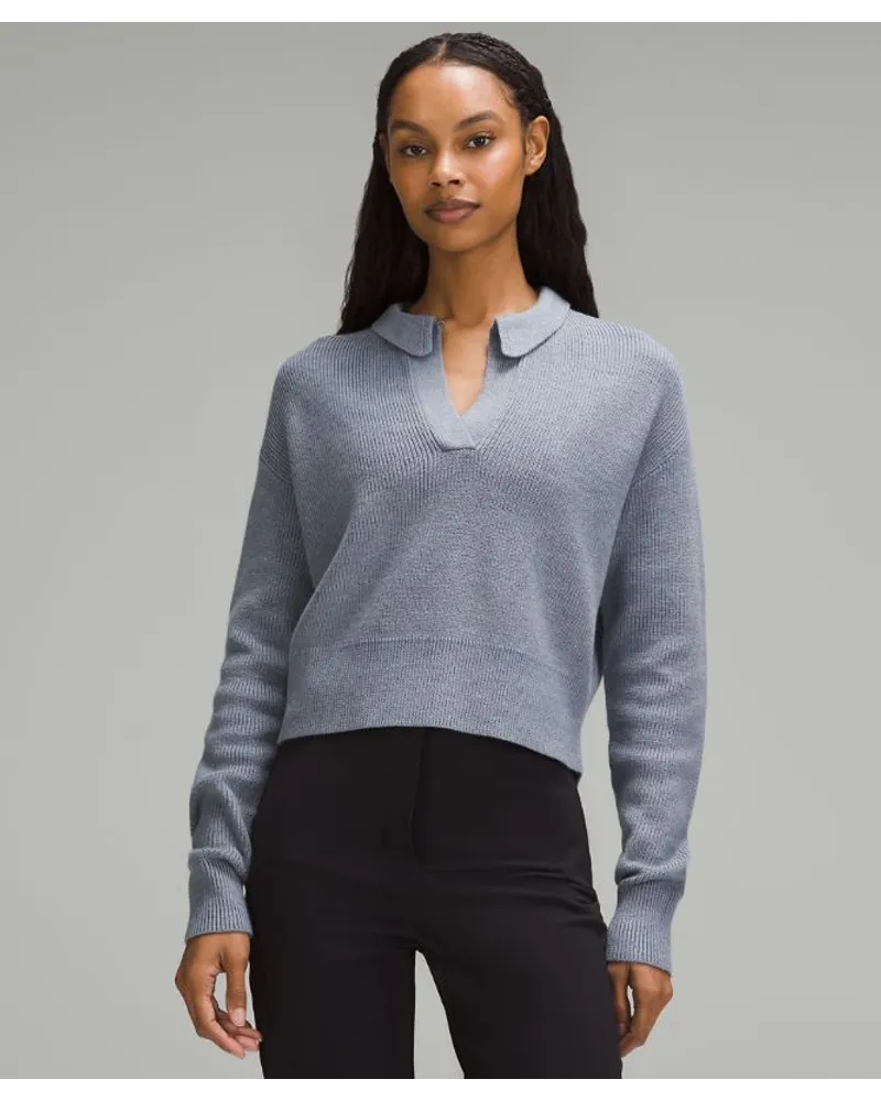 LULULEMON Pullover aus Merinowollgemisch mit Kragen Heathered